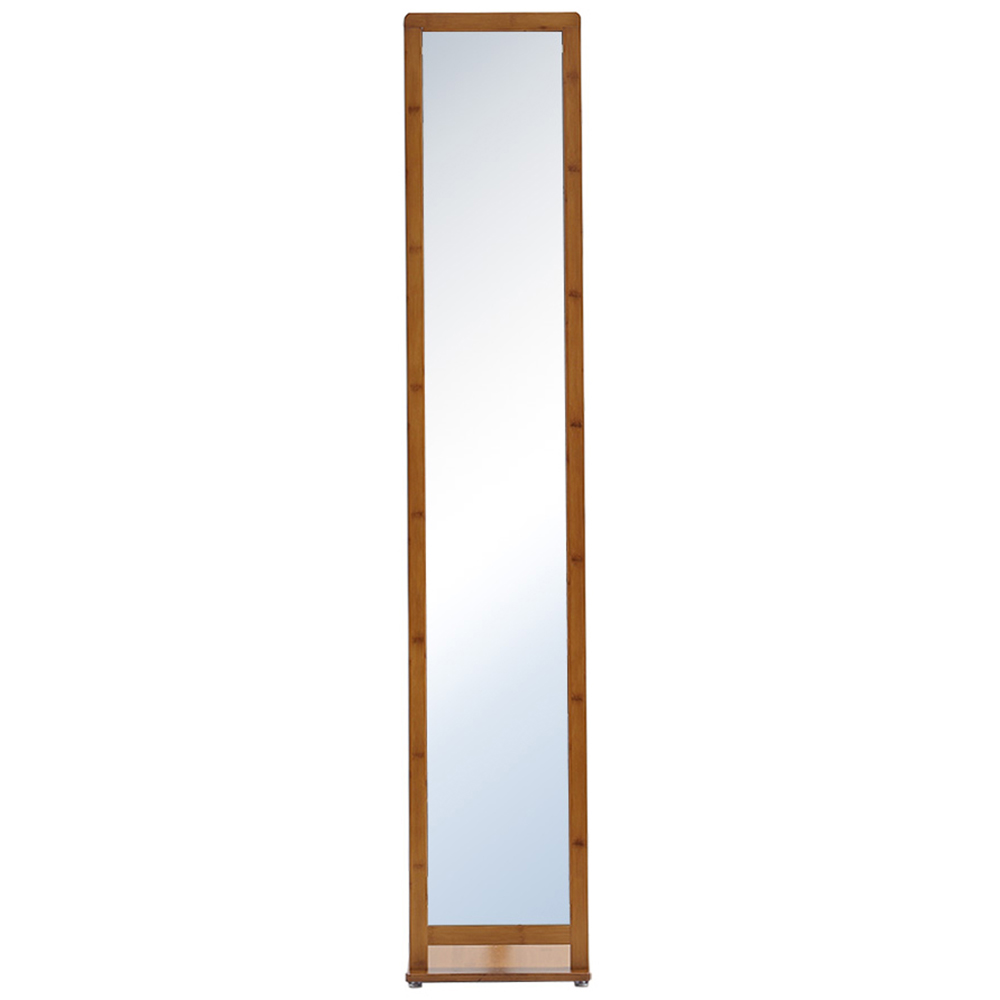 Living And Home Free Standing Full Length Mirror with Clothes Rack, Burlywood Image 1