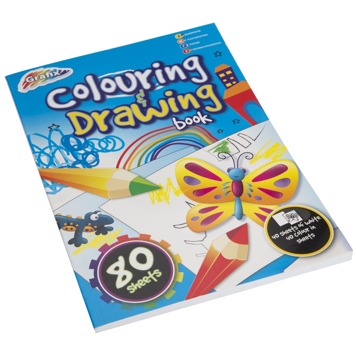 Grafix A4 Drawing and Colouring Book 80 Sheets Image