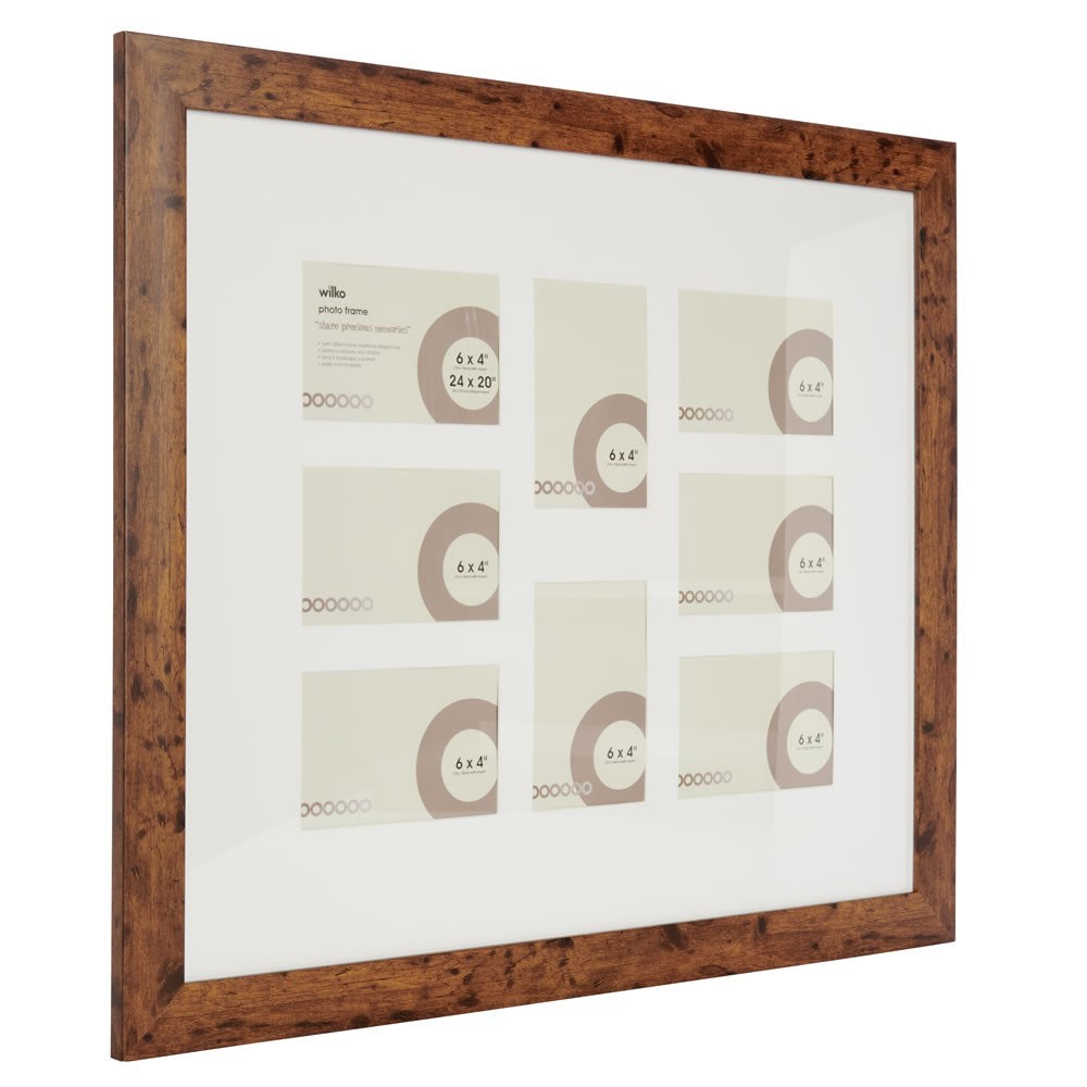 Wilko 8 Multi Aperture Wood Effect Photo Frame 24 x 20 Inch Wilko