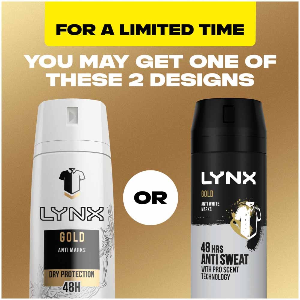 Lynx Gold Anti Marks Anti Perspirant Deodorant Case of 6 x 150ml Image 5