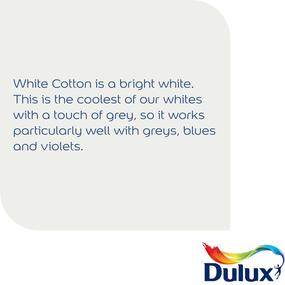 Dulux White Cotton Matt Emulsion Paint Tester Pot 30ml Image 2