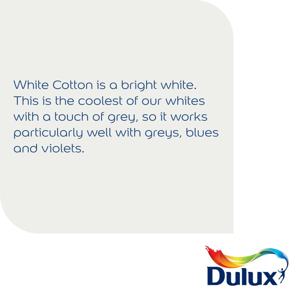 Dulux White Cotton Silk Emulsion Paint 2.5L Image 7