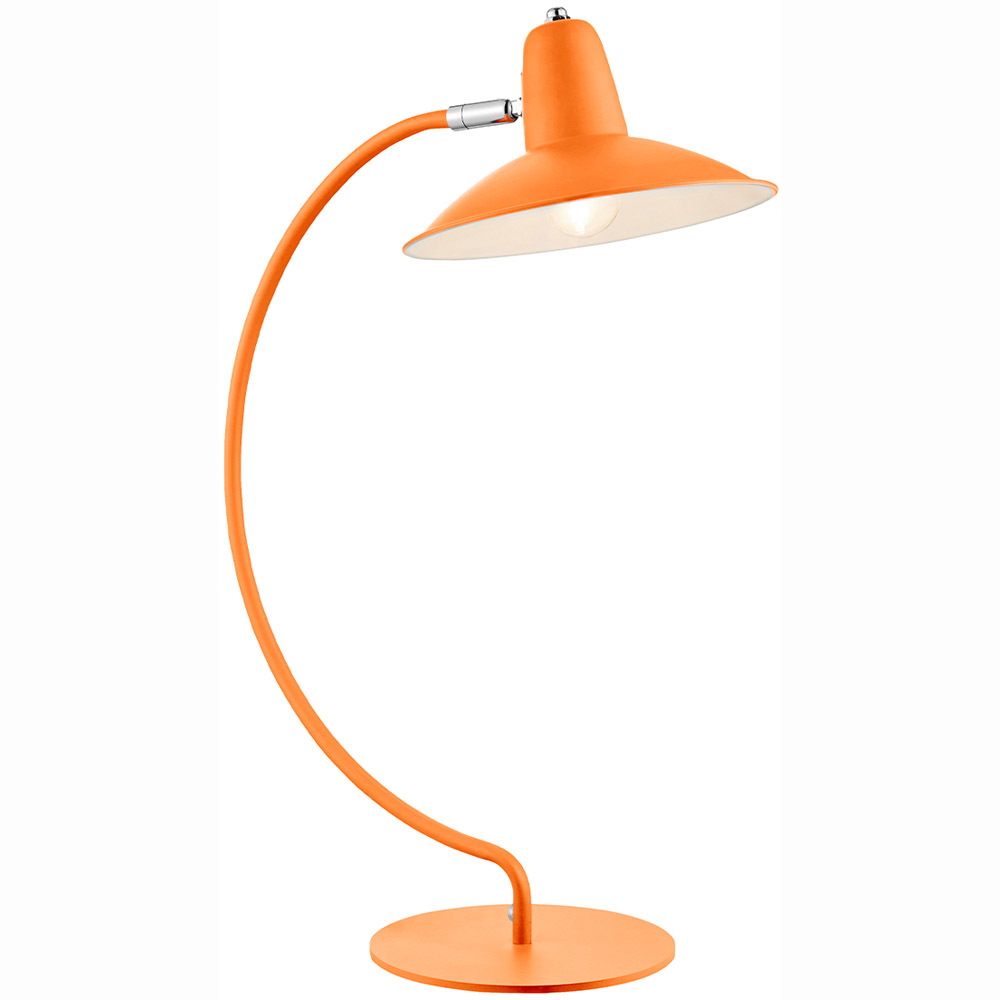 The Lighting and Interiors Orange Charlie Curved Desk Lamp Image 3
