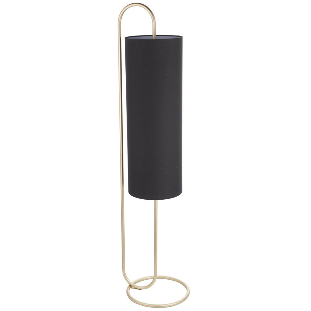 Merano Arenzano Antique Brass and Black Fabric Floor Lamp Image 1