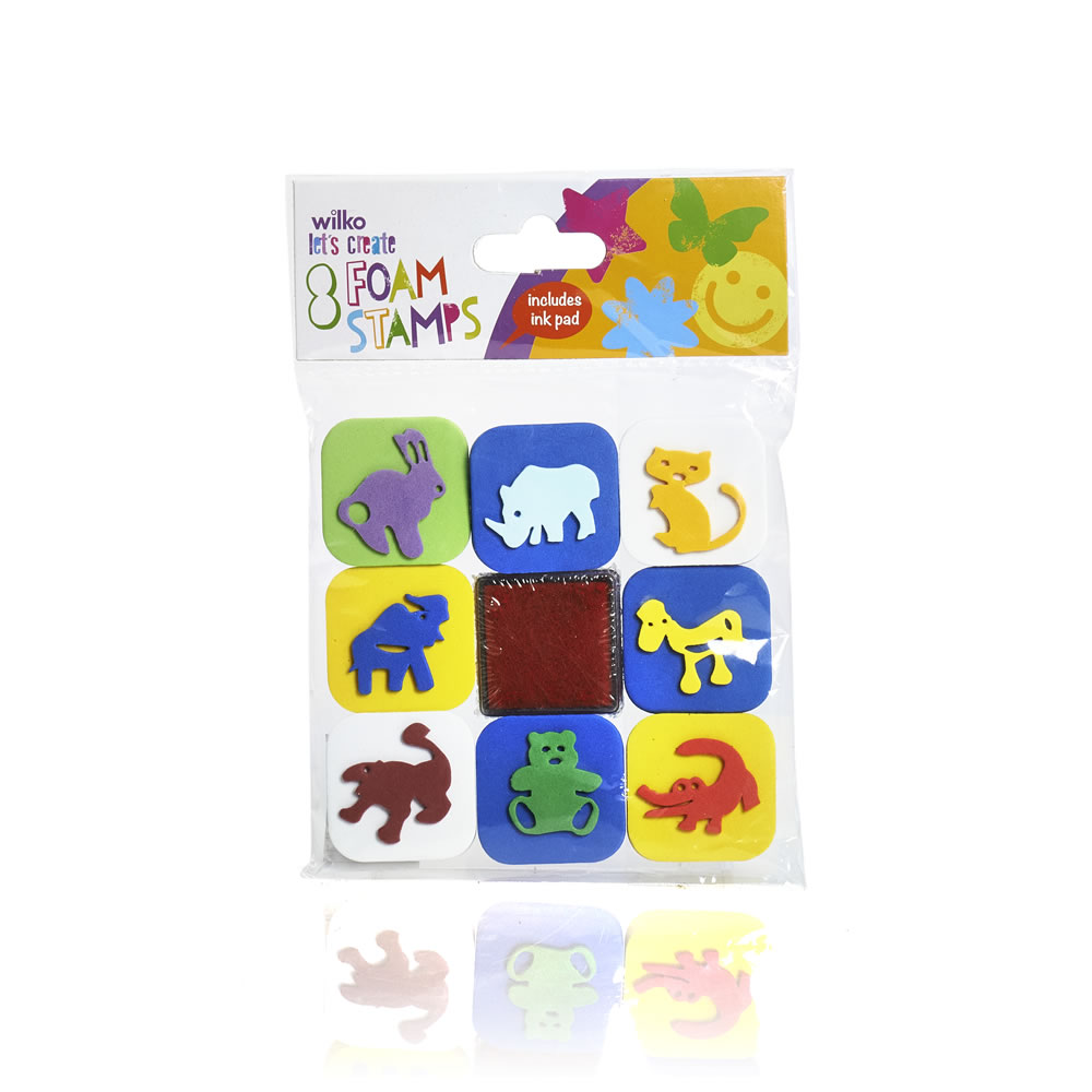 Wilko Animal Foam Stamps with 1 Ink Pad Wilko