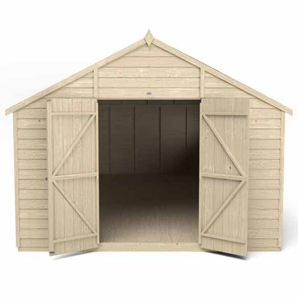 Forest Garden 10 x 20ft Double Door Overlap Pressure Treated Apex Shed Image 4