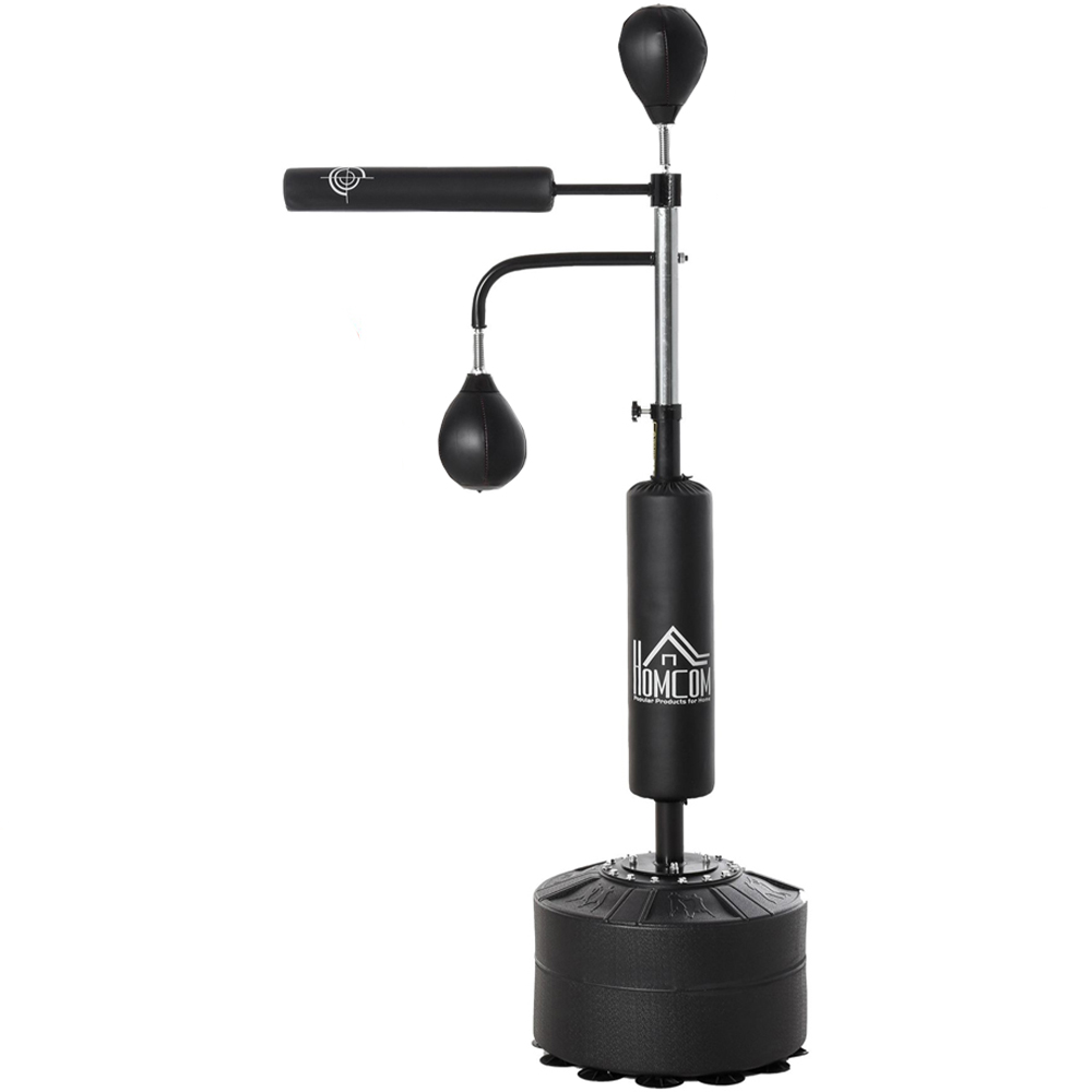 HOMCOM 3 in 1 Black Freestanding Adjustable Boxing Punching Bag Stand Image 1