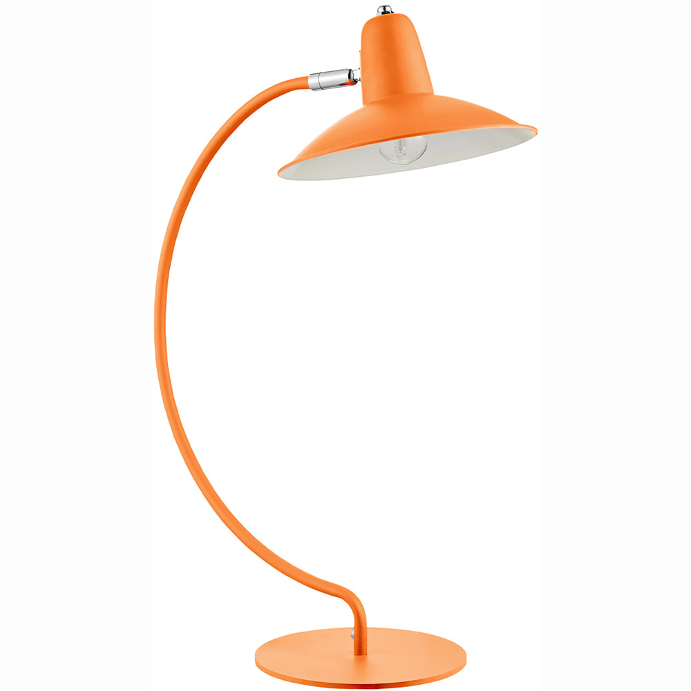 The Lighting and Interiors Orange Charlie Curved Desk Lamp Image 1