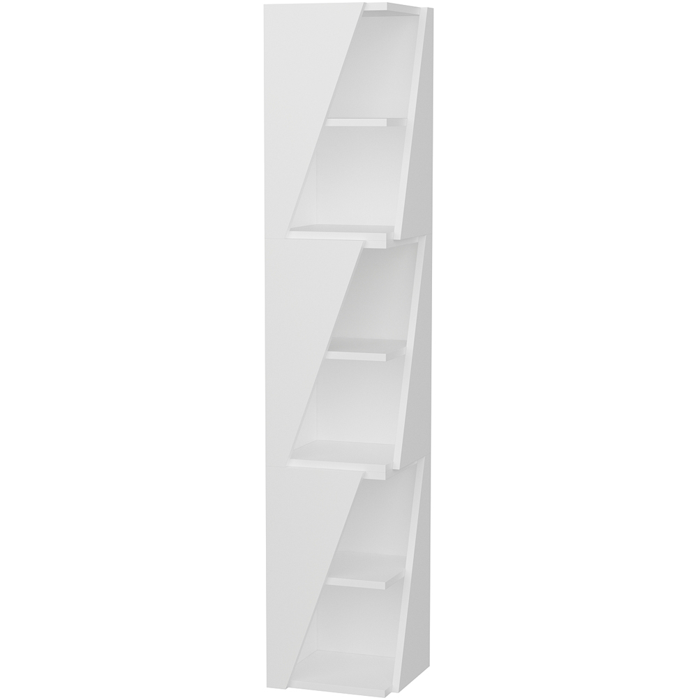 Decorotika Arrow 6 Shelf White Corner Bookcase Image 3