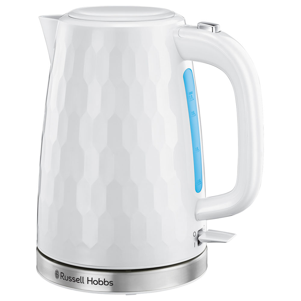 Russell Hobbs White Honeycomb Kettle Image 1