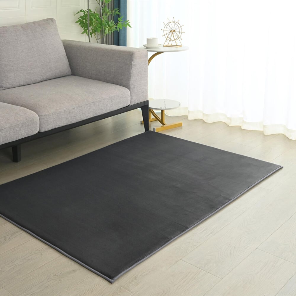 Minimalist Cosy Flannel Rug - Chelsea Grey Image 2
