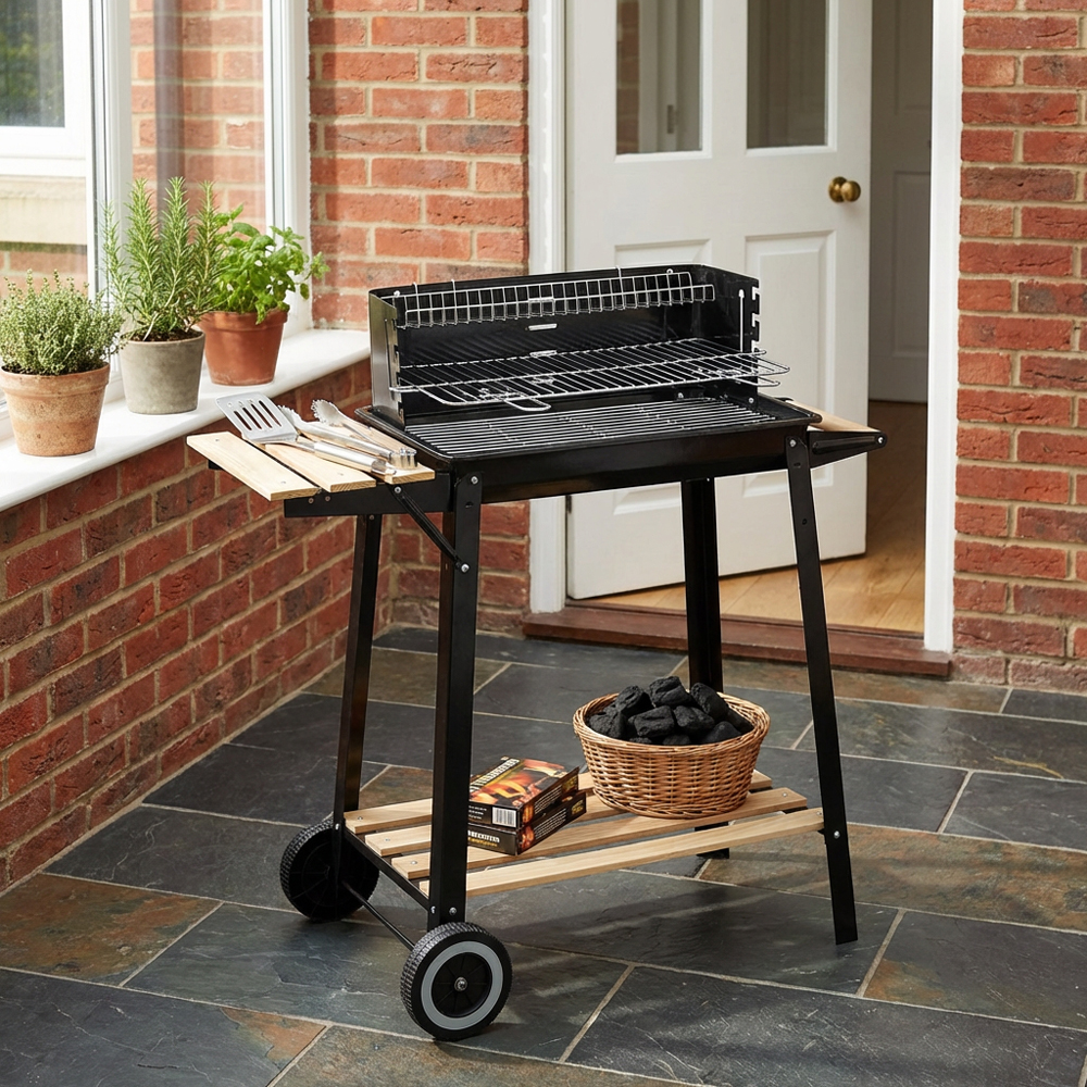 Cancun Rectangular BBQ Grill - Black Image 6