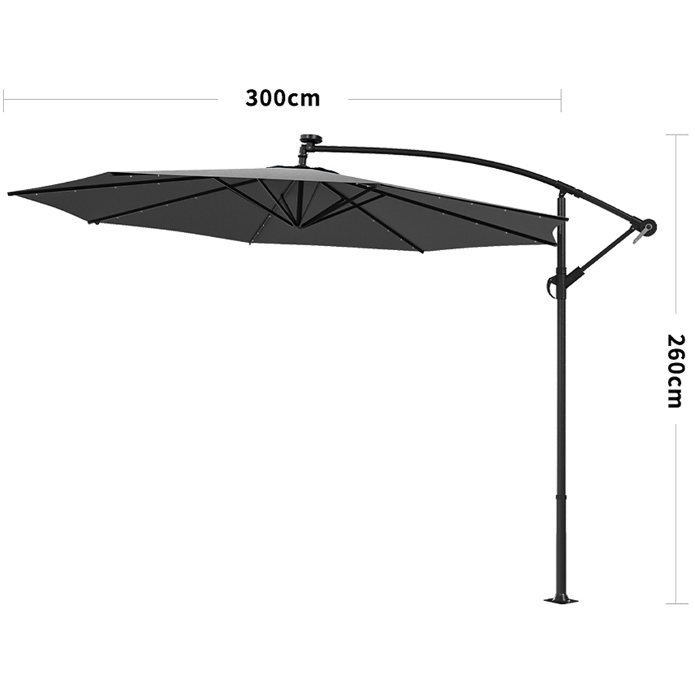 Living and Home Beige Cantilever Parasol with Cross Baase and Square Base 3m Image 8