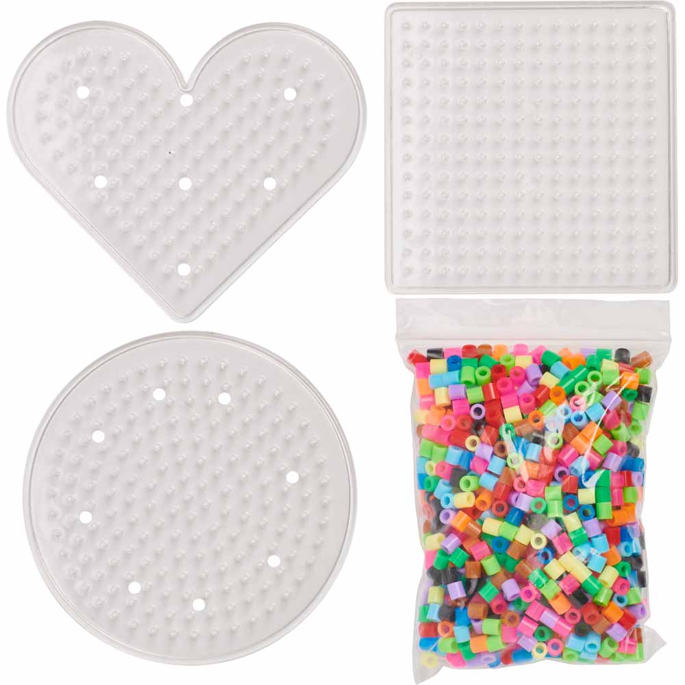 Wilko 3 Assorted Peg Boards and Beads Wilko