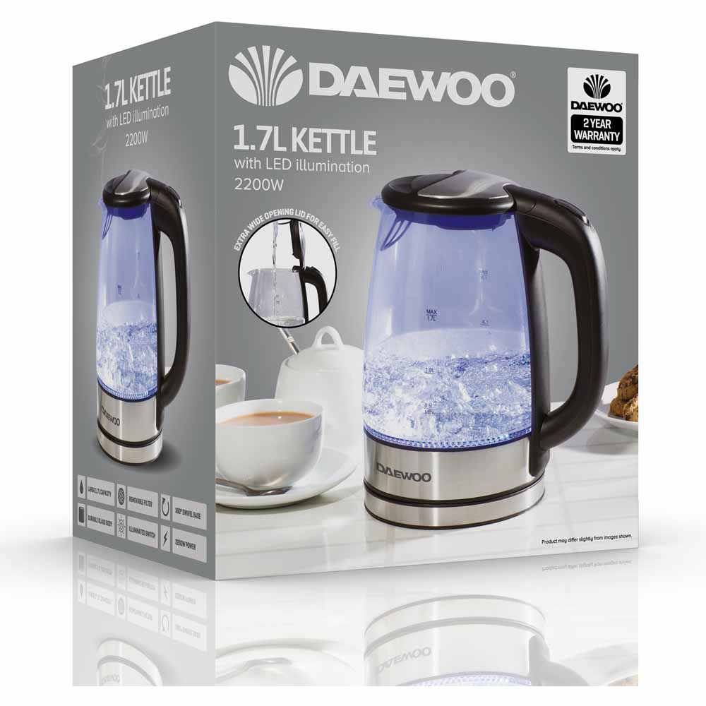Daewoo Aqua Glass 1.7L Kettle Image 6