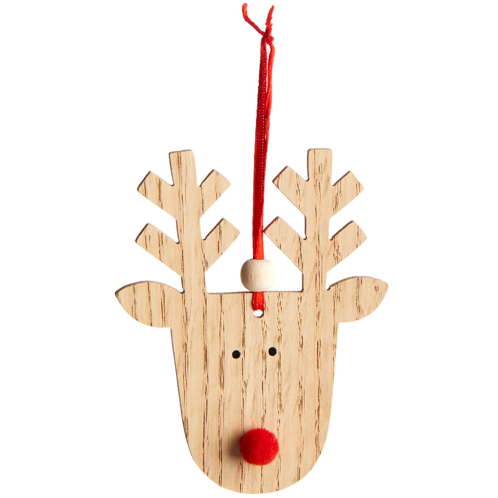 Wilko 2 pack Alpine Home Wooden Rudolph Christmas Tree ...