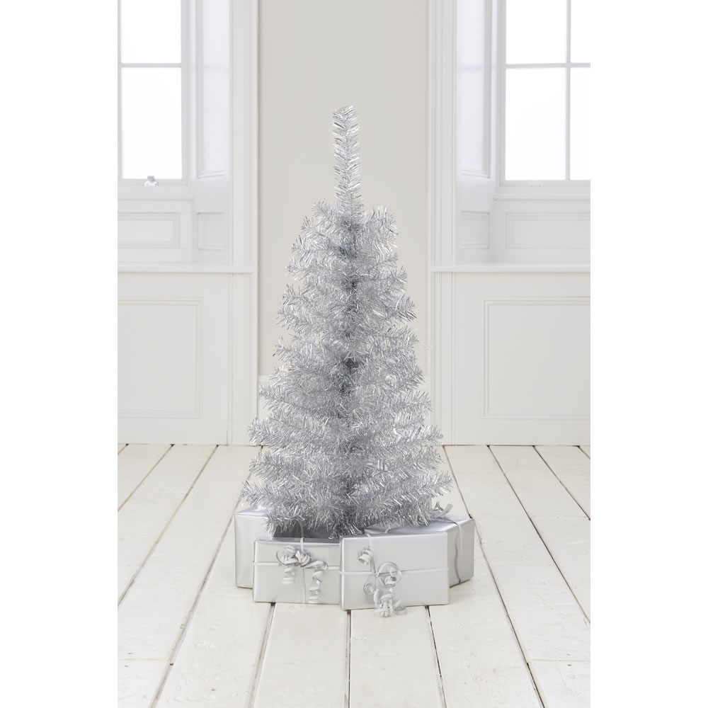 Wilko 3ft Silver Artificial Christmas Tree Image 3