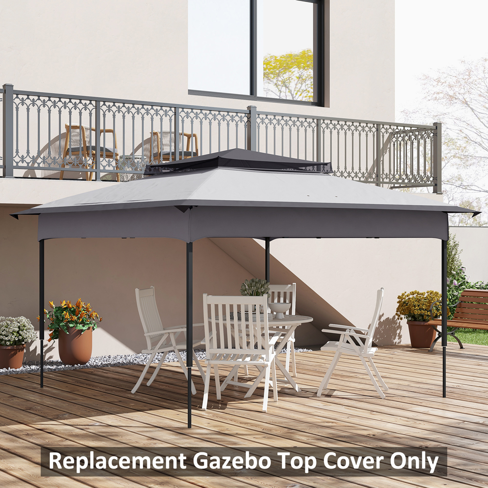 Outsunny 3.25 x 3.25m 2 Tier Grey Pop Up Gazebo Roof Canopy Image 6