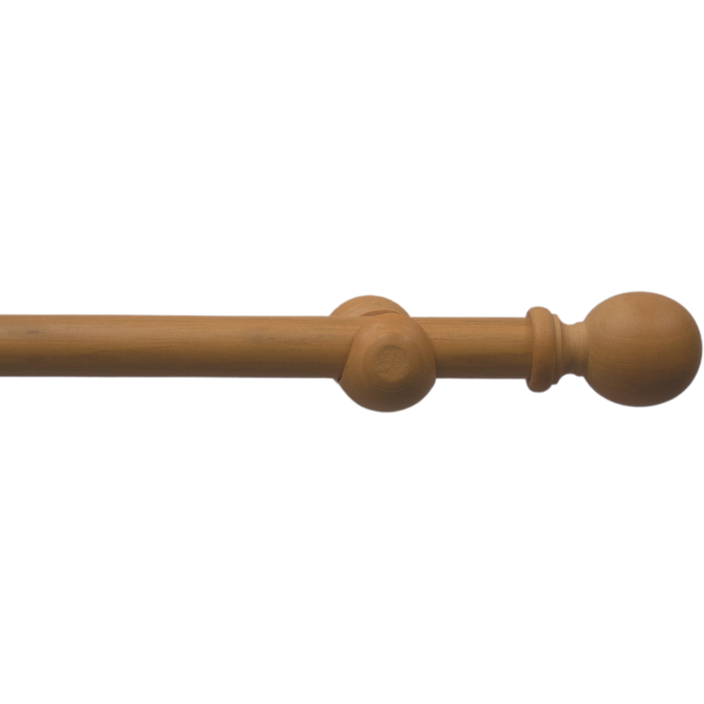 Caecus FX 120cm Wooden Natural Eyelet Curtain Pole Image 1