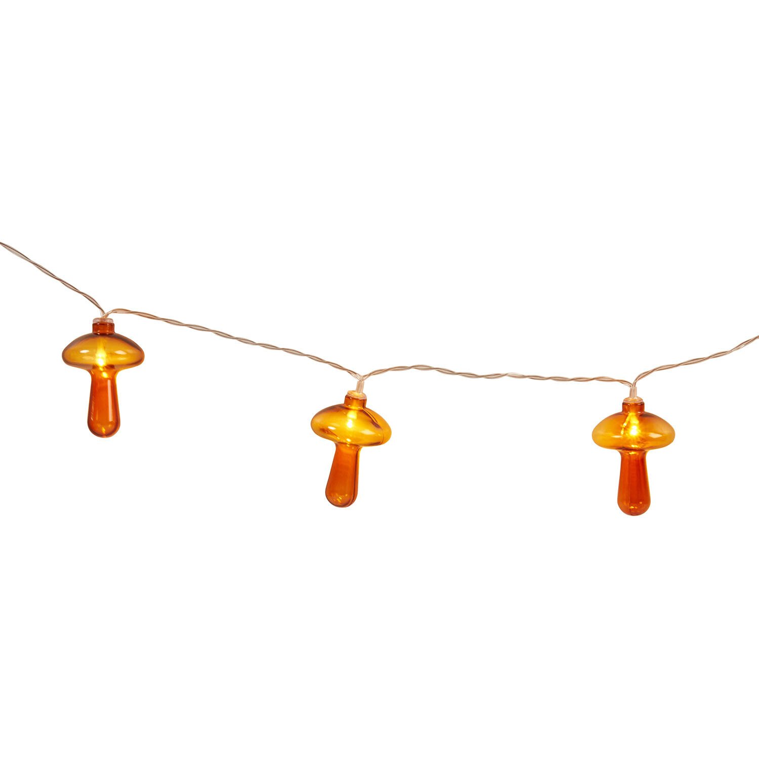 20 LED Mushroom String Light Yellow-Orange Image 1
