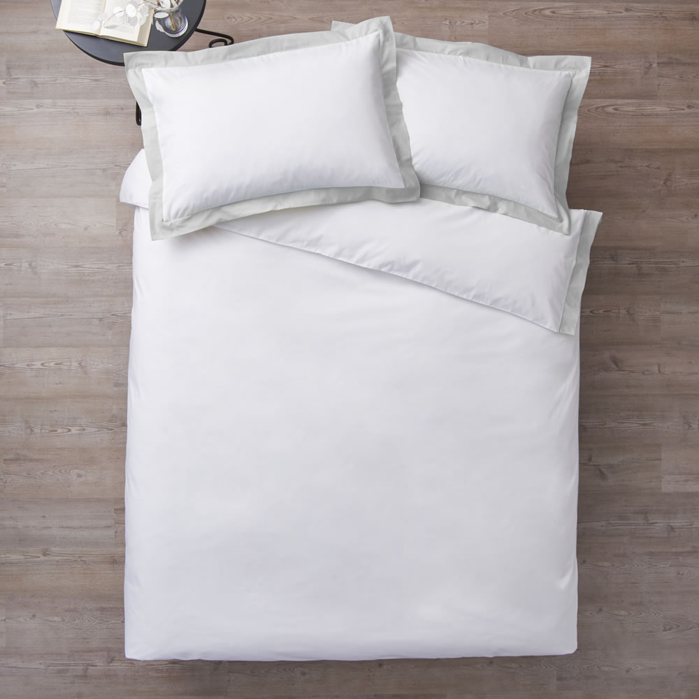 Wilko Grey/White Cotton 180 Thread Count Double Duvet Set Wilko