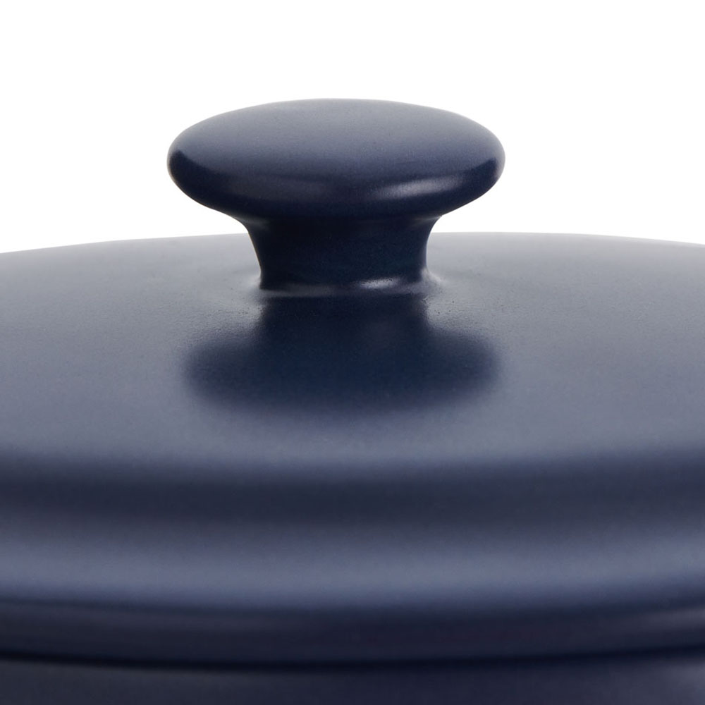Wilko 14cm Blue Stoneware Oval Casserole Image 4