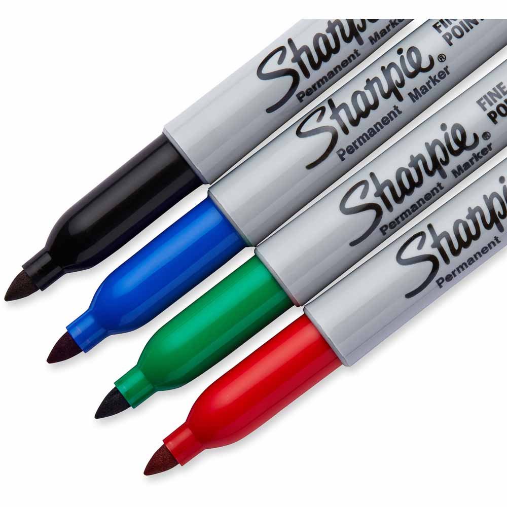 Sharpie Fine Point Permanent Markers Assorted Colours 4 Pack Image 7