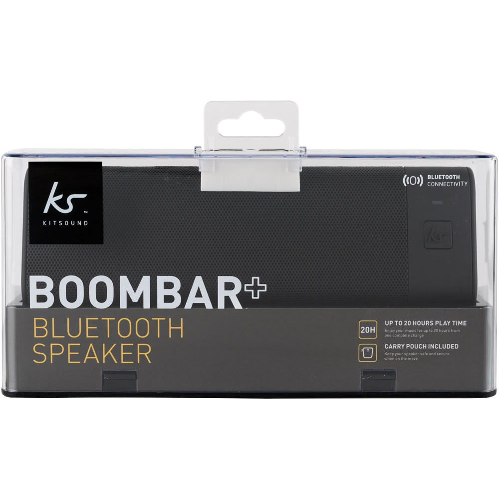 KitSound Black BoomBar+ Bluetooth Speaker Image 1