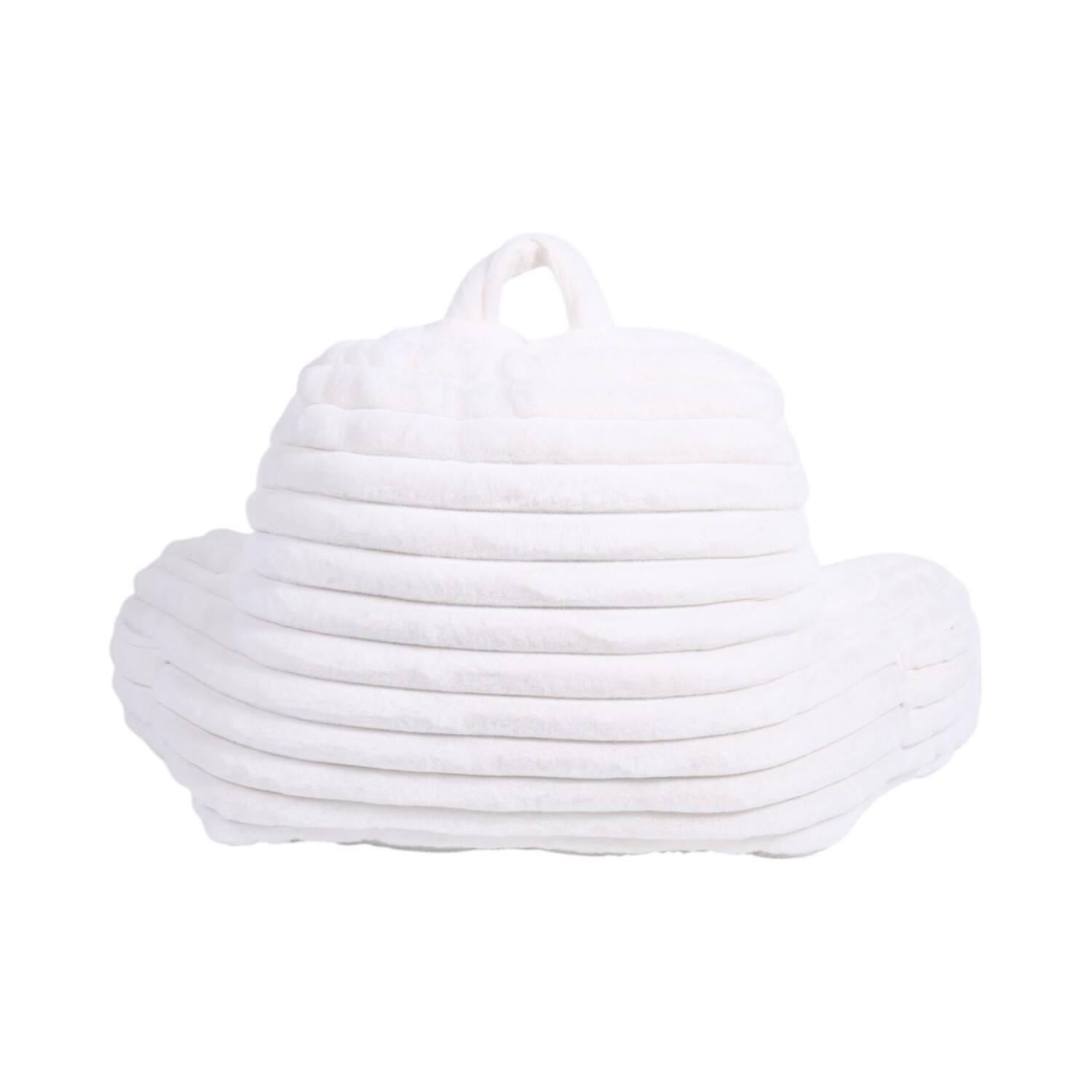Ribbed Faux Fur Cuddle Chair White Image 4