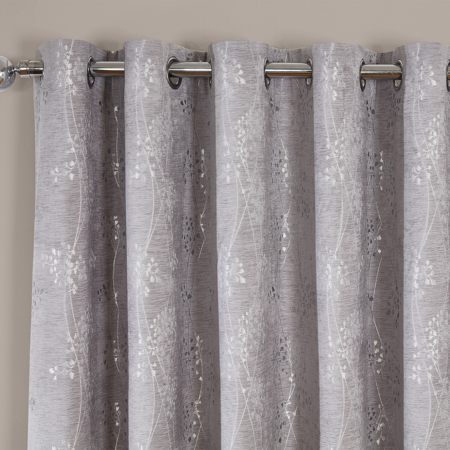 Grace Chenille Curtain Grey 168cm 137cm Image 3