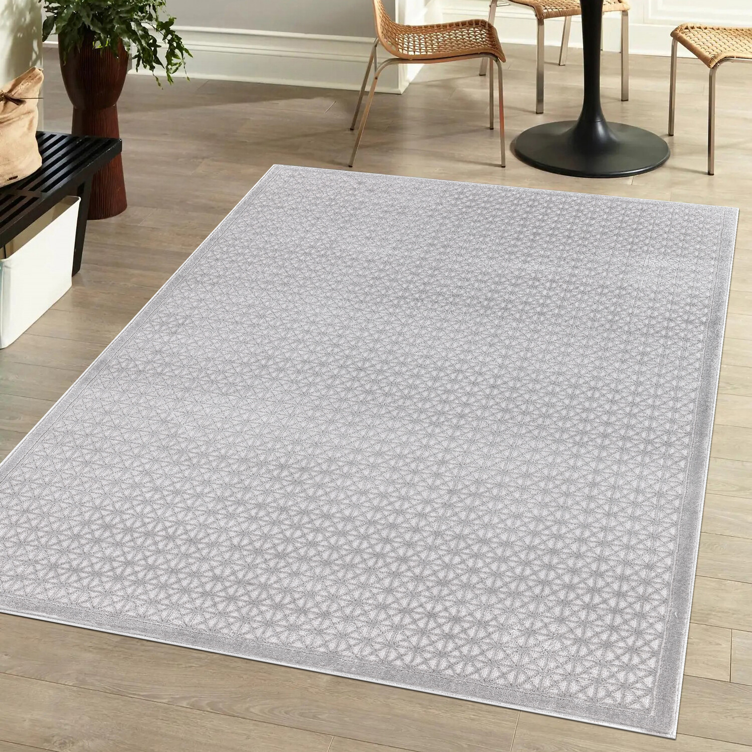 Eden Mosaic Rug - Grey / 160cm Image 2