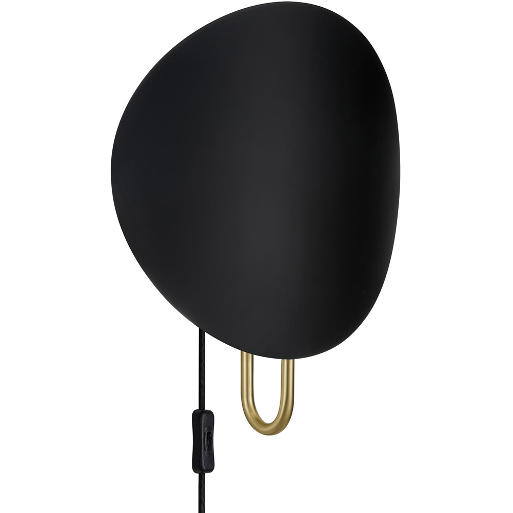 Nordlux Spargo Black and Brass Curved Shade Wall Light Image 1