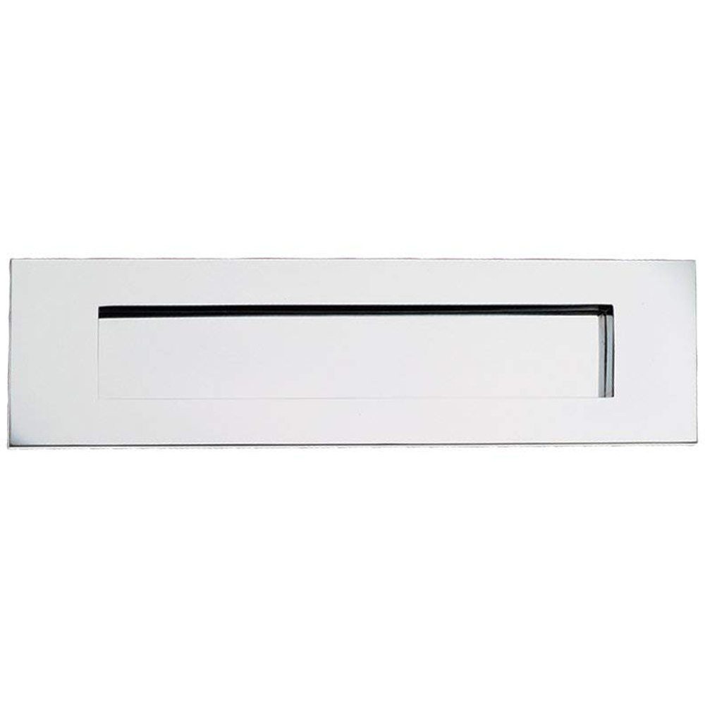 Golden Grace Polished Chrome Victorian Postal Letter Plate 10 x 4 inch Image