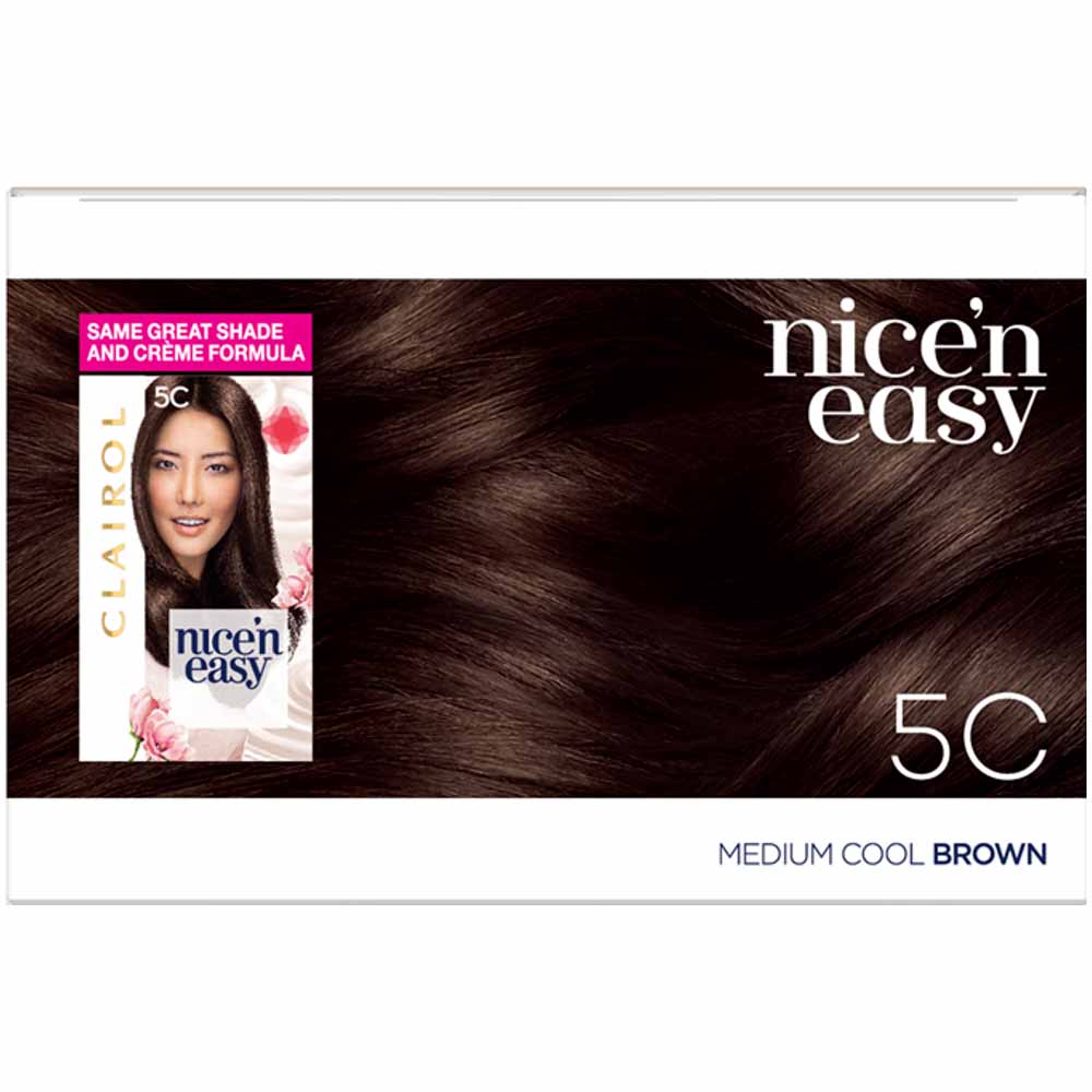 Clairol Nice'n Easy Medium Cool Brown 5C Permanent  Hair Dye Image 3