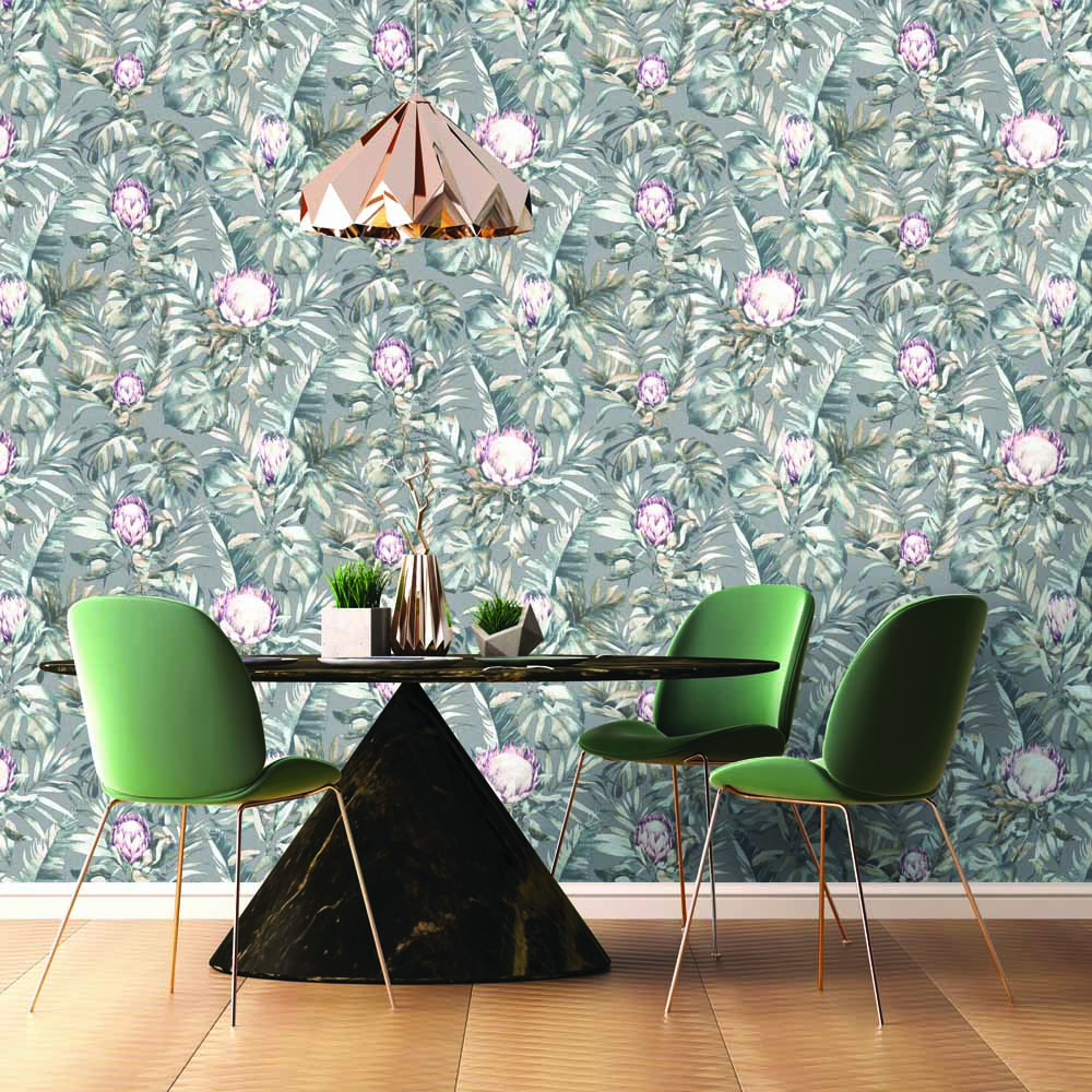 Holden Decor Protea Floral Grey Wallpaper Image 2