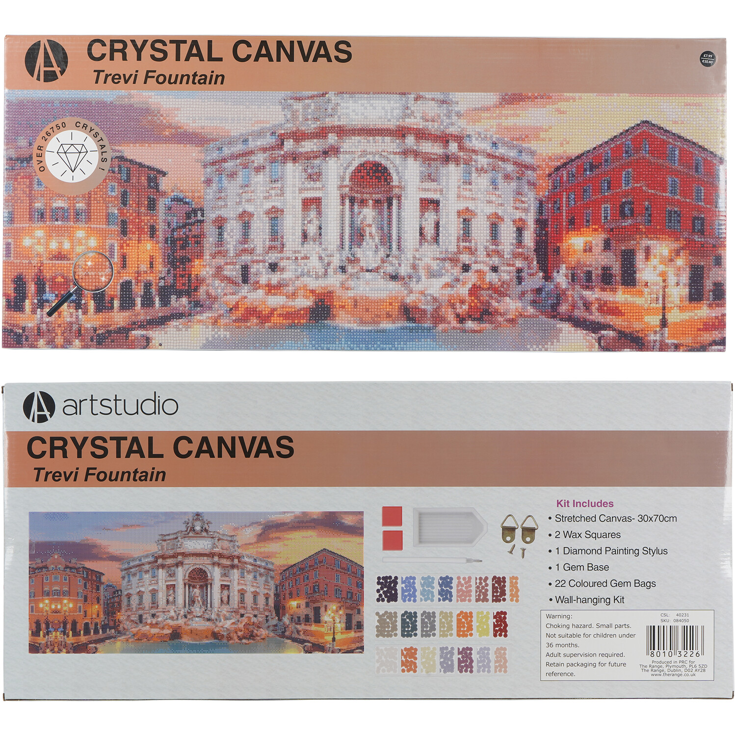 Crystal Canvas Trevi Fountain or City Bridge Image 2