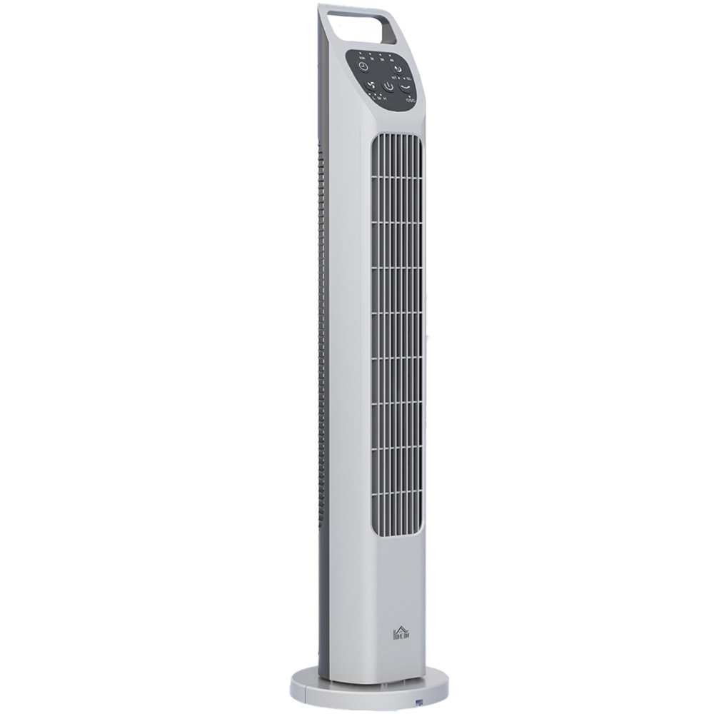 HOMCOM Silver Oscillating Tower Fan Floor Fan with Timer Image 1