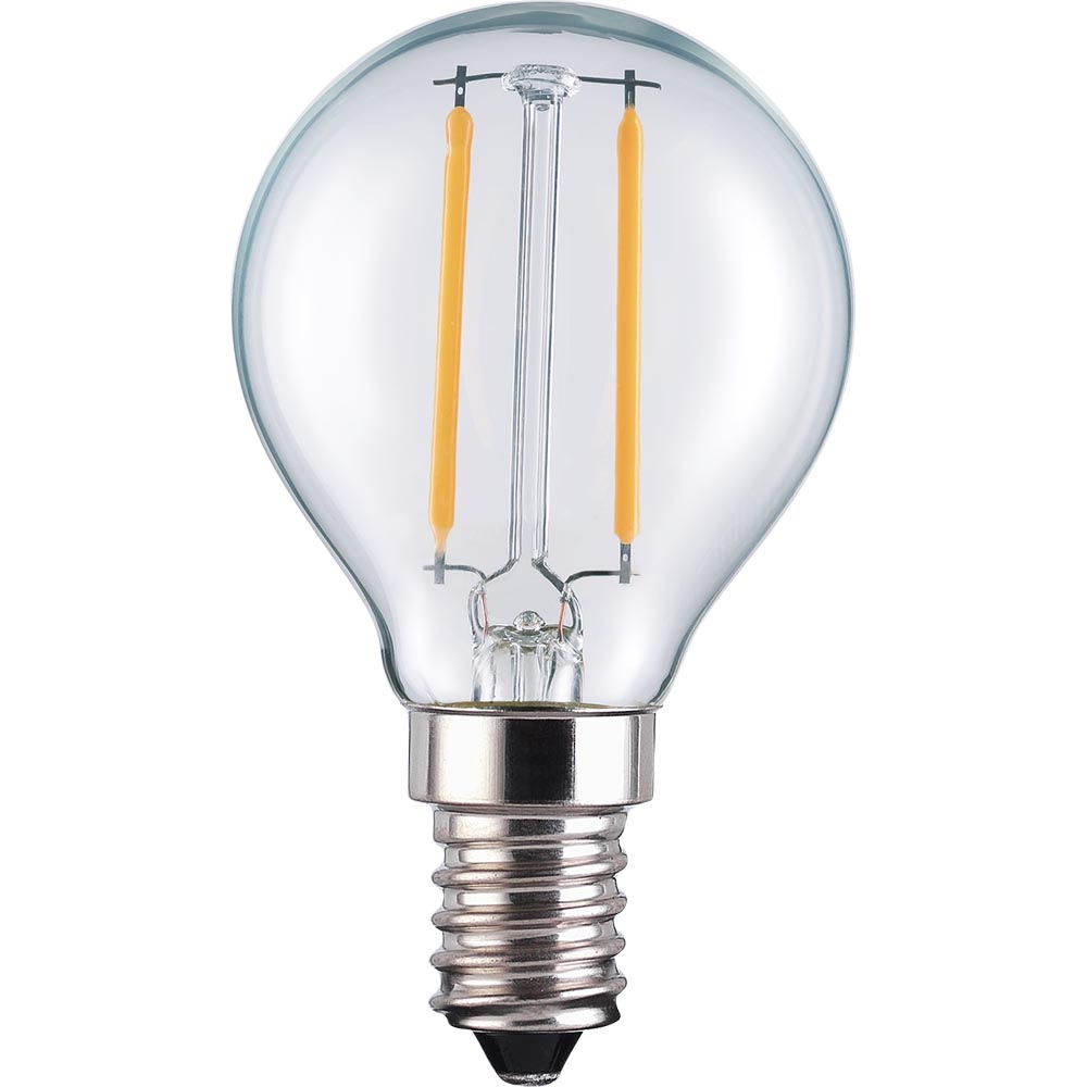 Wilko 2 pack Small Screw E14/SES 470lm LED Filament Round Light Bulb Non Dimmable Image 2
