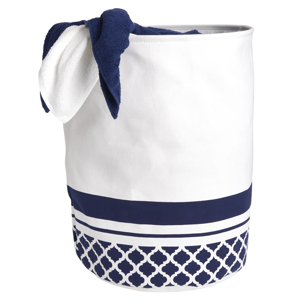 Wilko Fusion Blue and White Laundry Bag Image 3