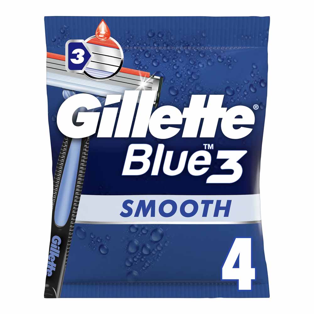 Gillette Blue 3 Disposable Men's Razor 4 pack Image 1