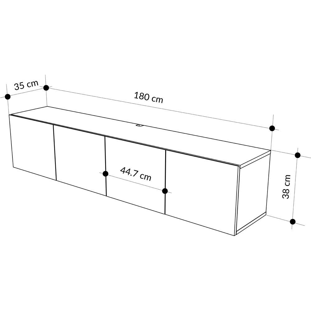 Decortie Combe 4 Door Sandstone Wall-Mounted TV Unit Image 7