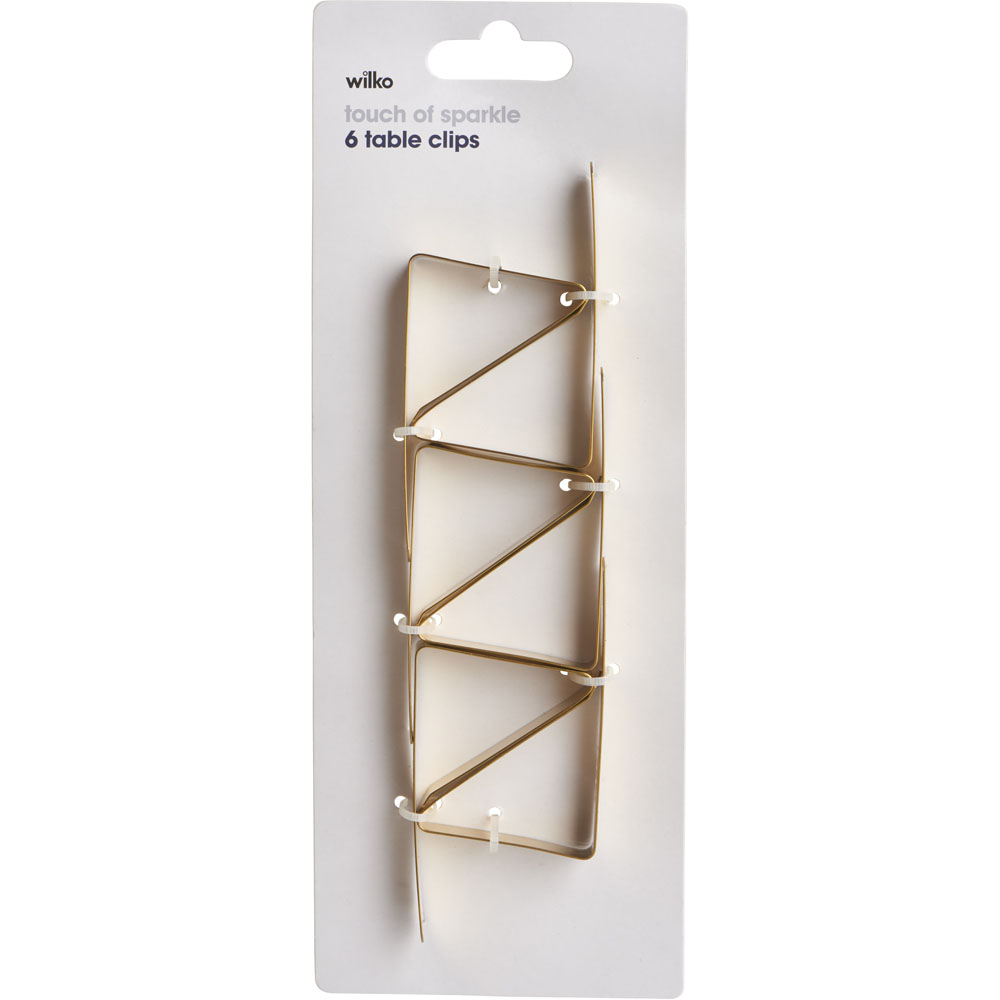 Wilko Gold Table Clips 6 Pack Wilko