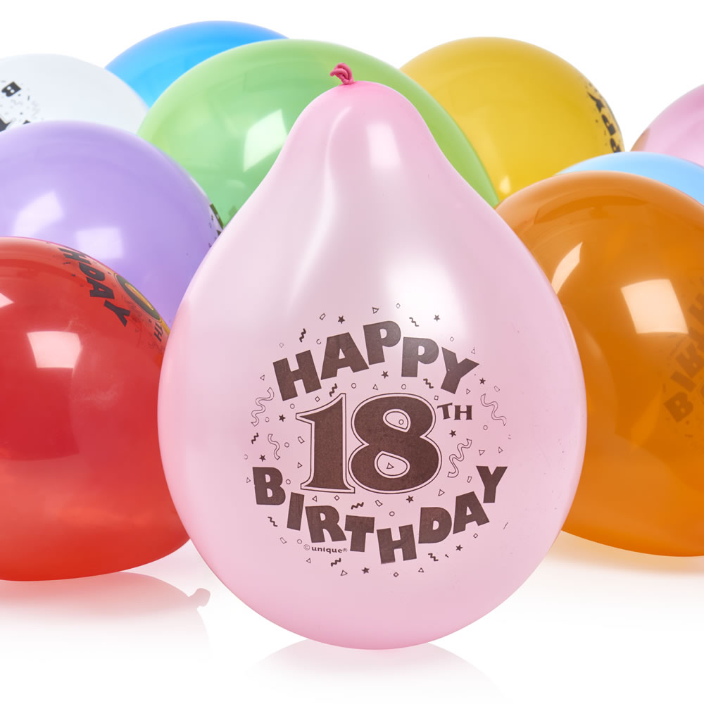 Wilko 18th Birthday Balloons 10 pack Image