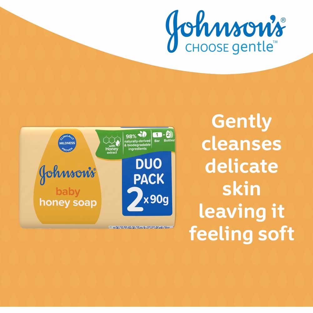 Johnsons Honey Baby Soap 2 X 90g Image 2