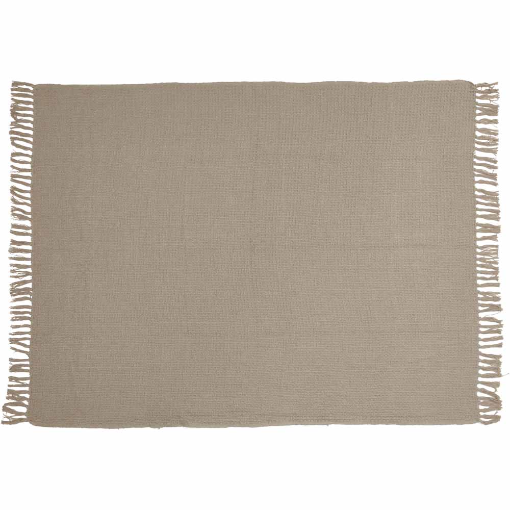 Wilko Cotton Throw With Tassles 130 x 170cm Wilko