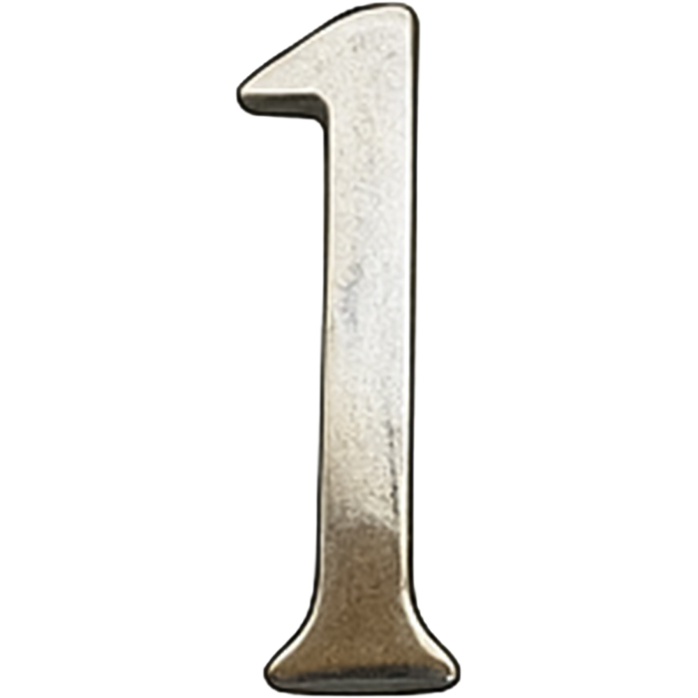 Golden Grace Polished Gold Finish Self Adhesive Door Numerals No 1 75mm Image 2