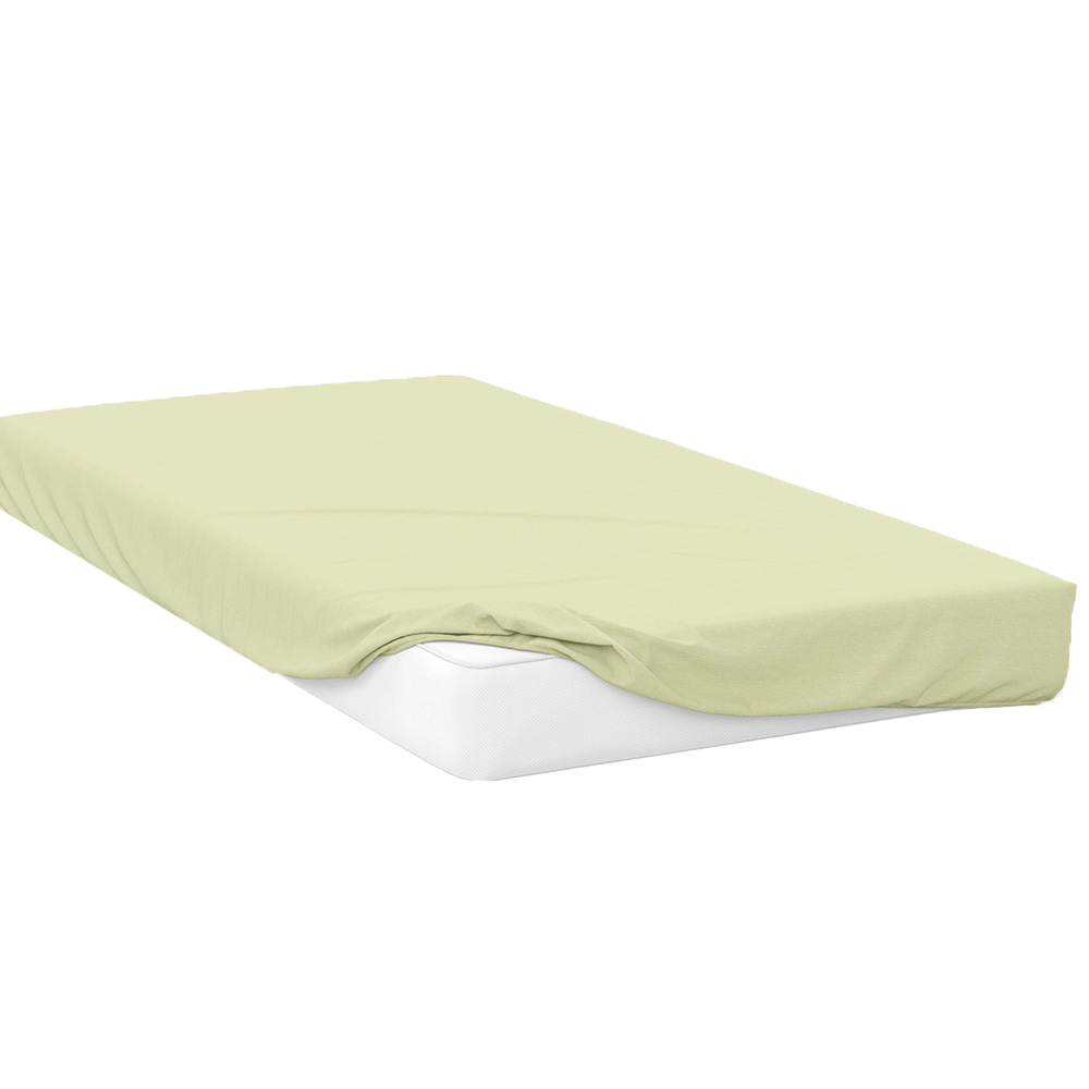 Serene Super King Olive Fitted Bed Sheet Image 1