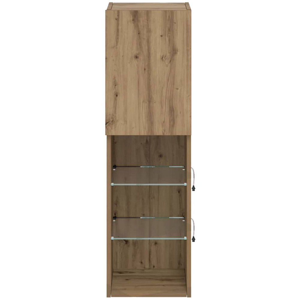 vidaXL Single Door 3 Open Shelf Artisan Oak TV Cabinet Set of 2 Image 8