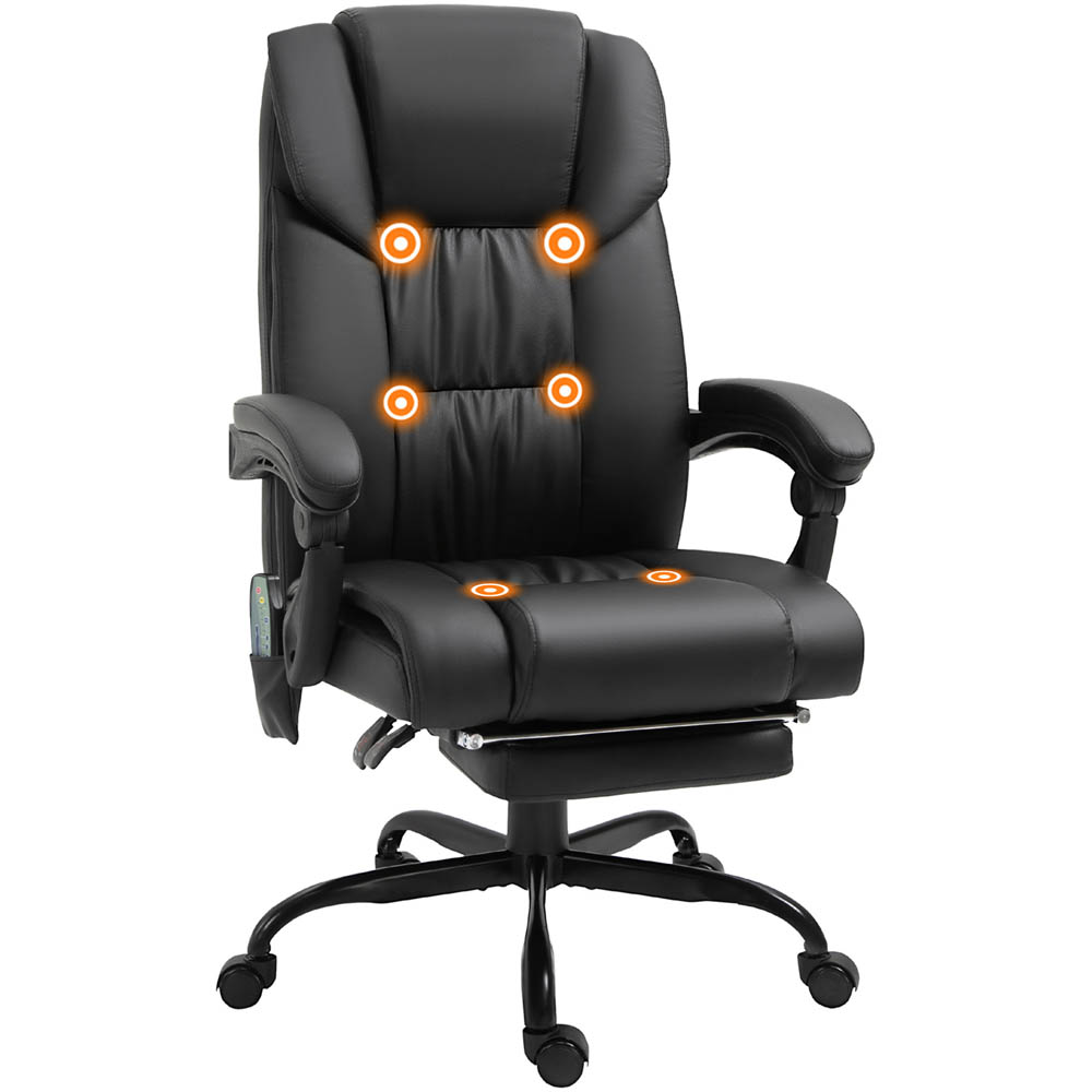 Portland Black PU Leather Swivel Massage Office Chair Image 2