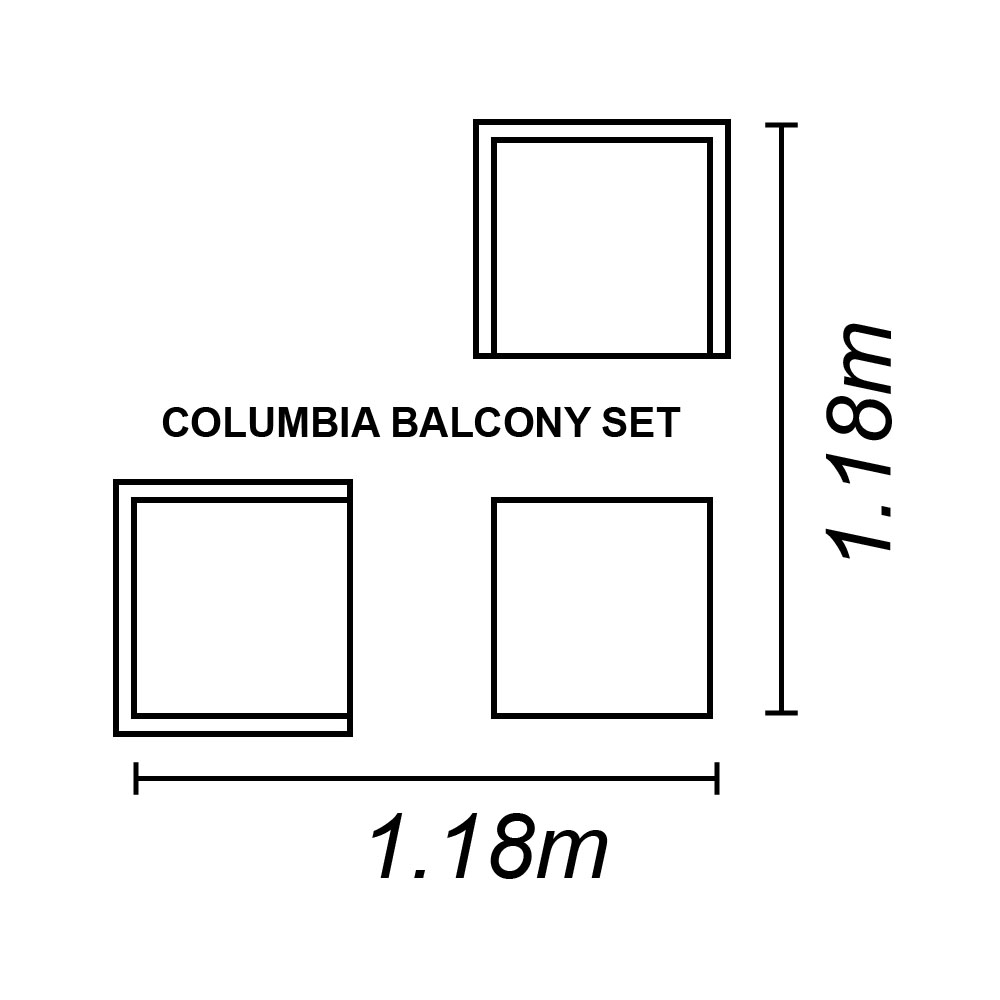 Keter Columbia 2 Seater Balcony Bistro Set Grey Image 5
